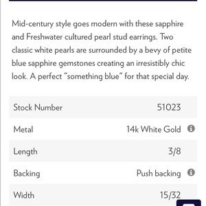 Blue Nike Sapphire and Peal Earrings